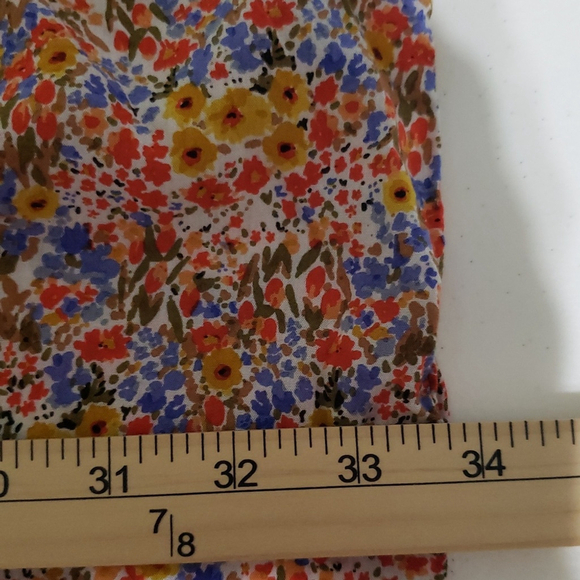 LOFT Women Floral Kimono Medium Large M/L Red Blue Boho Festival Cottage Bright - Picture 10 of 11